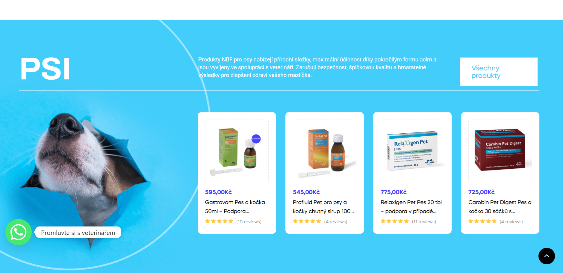 SakariPet homepage section with featured products and category-driven merchandising.