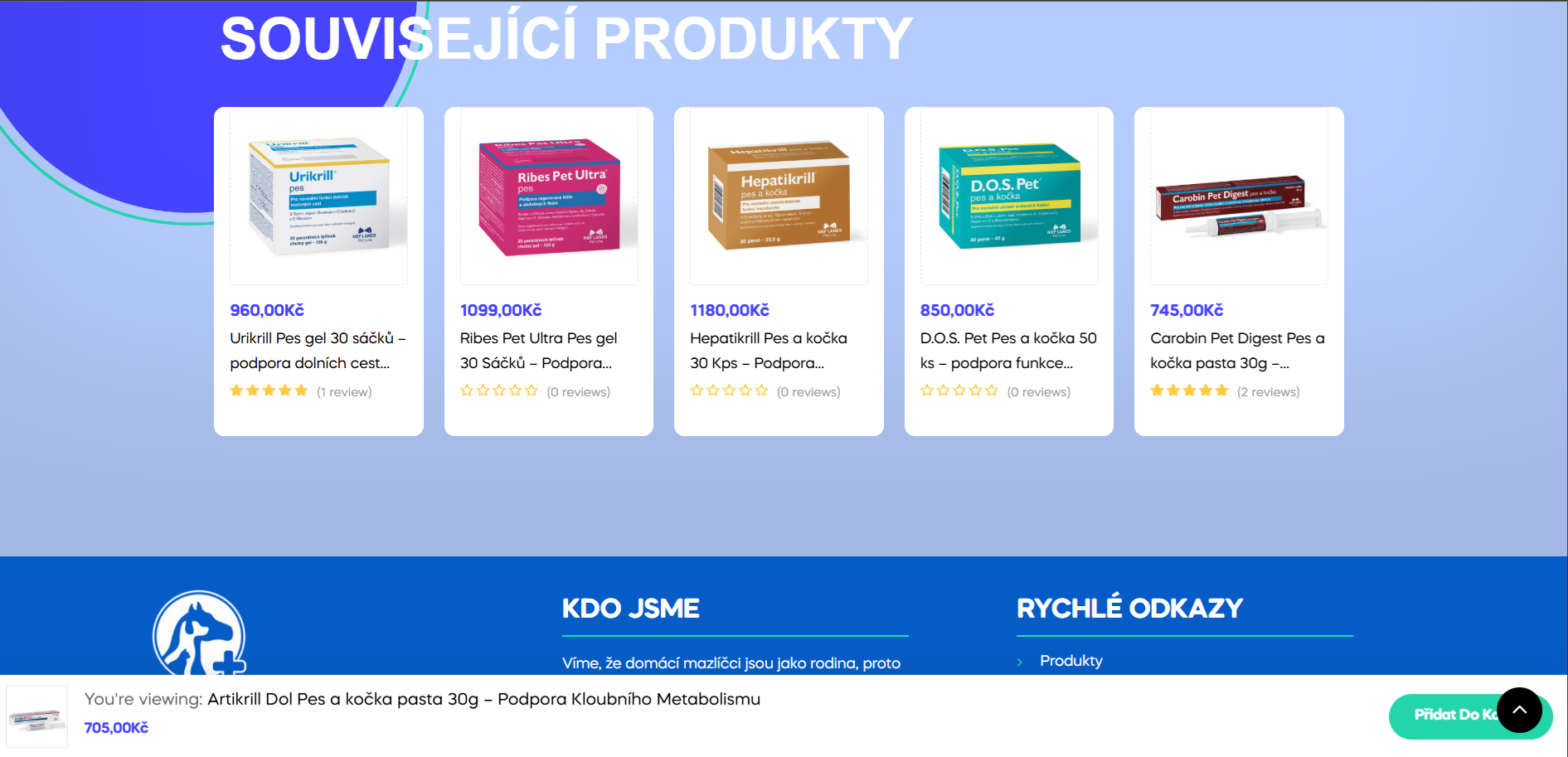 SakariPet footer and deeper store sections supporting navigation and product continuity.